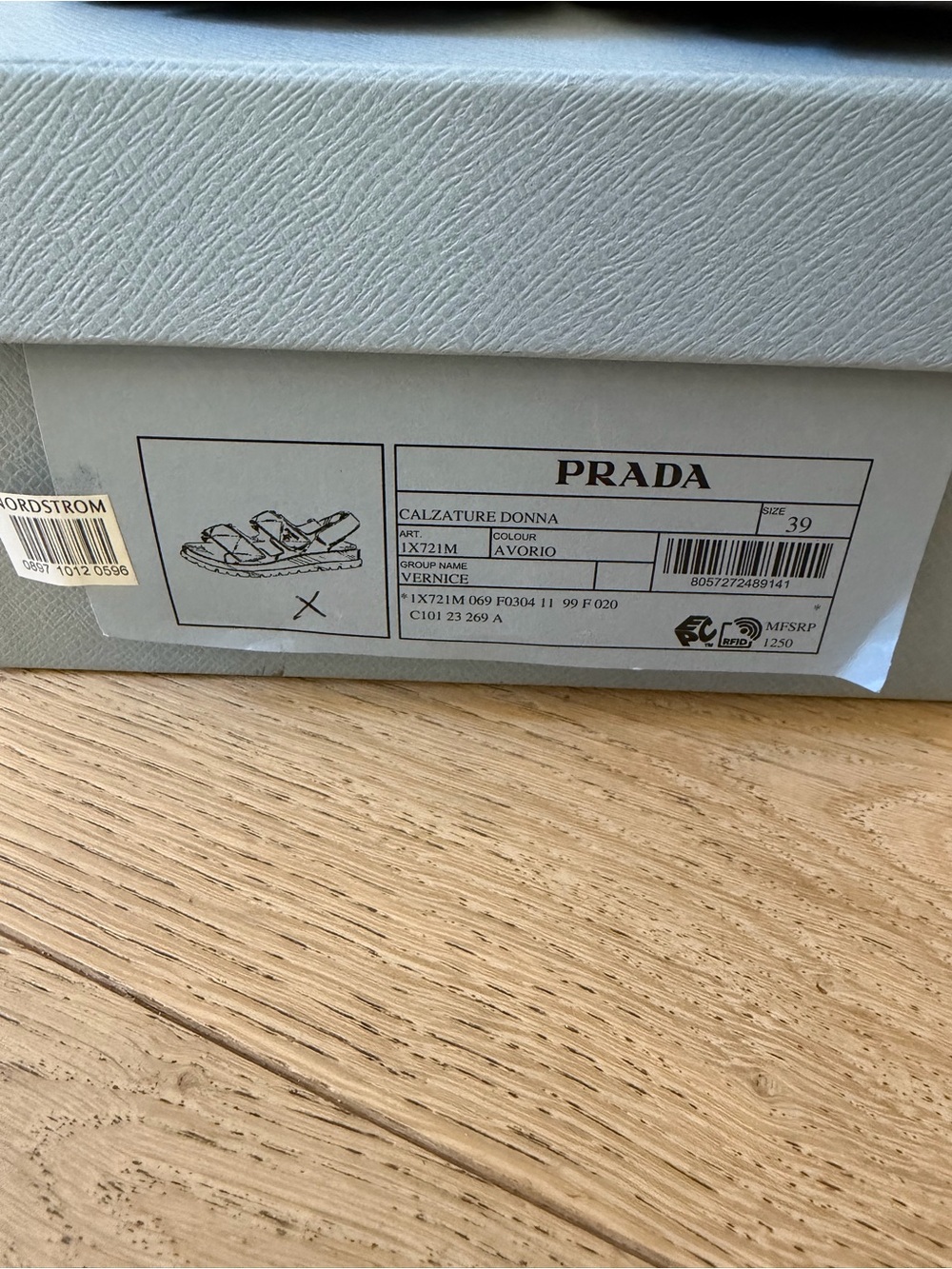 Prada Cream Quilted Strap Sandals - Picture 4 of 7
